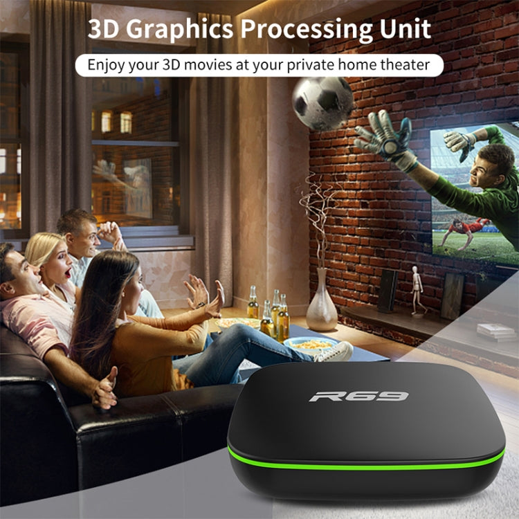 R69 1080P HD Smart TV BOX Android 4.4 Media Player with Remote Control, Quad Core Allwinner H3, RAM: 1GB, ROM: 8GB, 2.4G WiFi, LAN, EU Plug - Allwinner H3 by buy2fix | Online Shopping UK | buy2fix