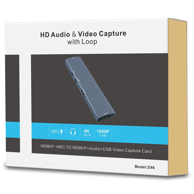 Z46 HDMI + Mic + Audio + USB Video Capture Card with Loop - Video Capture Solutions by buy2fix | Online Shopping UK | buy2fix