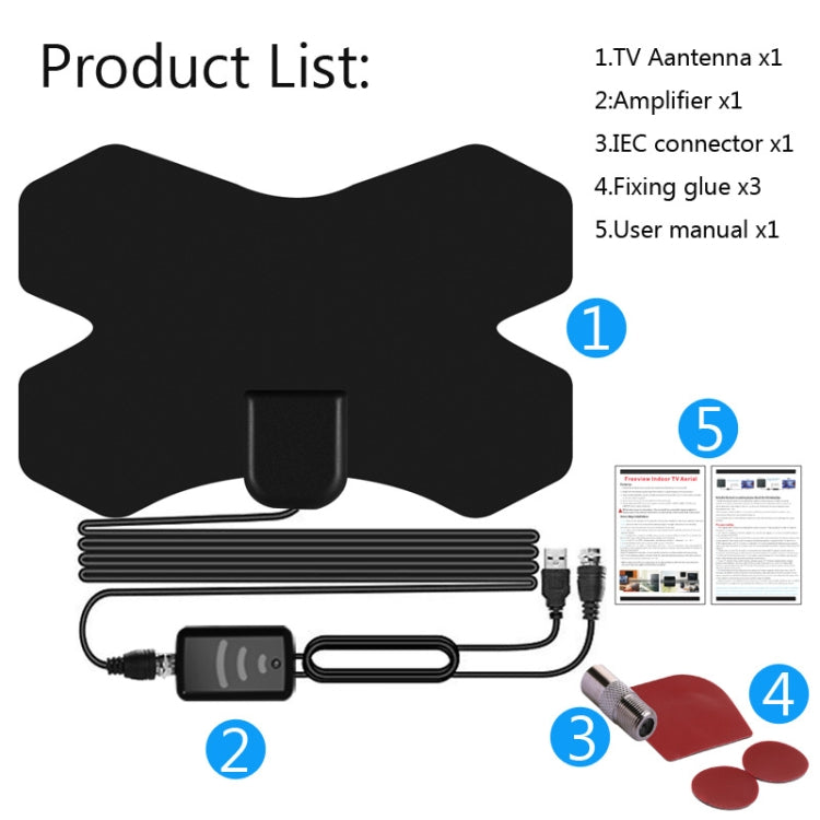 MYC-HDTV050 X Shield 25dB 4K HDTV Antenna, Reception Range: 150 Miles - DVB-T & Simulation Antenna by buy2fix | Online Shopping UK | buy2fix