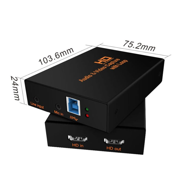 Z28 Professional HDMI Female + Mic + Line In to HDMI Female USB 3.0 Video Audio Capture Box(Black) - Video Capture Solutions by buy2fix | Online Shopping UK | buy2fix