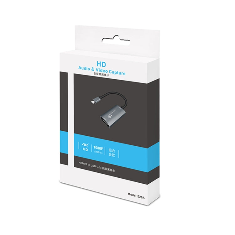 Z29A HDMI Female to USB-C / Type-C Male Video Audio Capture Box(Grey) - Video Capture Solutions by buy2fix | Online Shopping UK | buy2fix