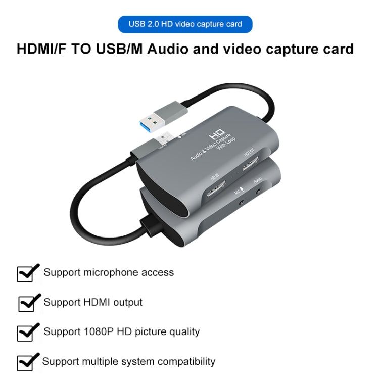 Z30 HDMI Female + Mic to HDMI Female + Audio + USB 2.0 Video Capture Box - Video Capture Solutions by buy2fix | Online Shopping UK | buy2fix