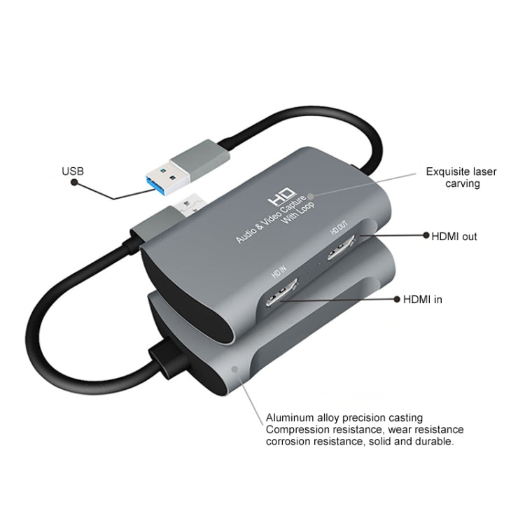 Z31 HDMI Female to HDMI Female + Audio + USB 2.0 Video Capture Box - Video Capture Solutions by buy2fix | Online Shopping UK | buy2fix