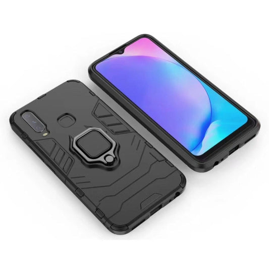 PC + TPU Shockproof Protective Case for Vivo Y17, with Magnetic Ring Holder (Black) by buy2fix