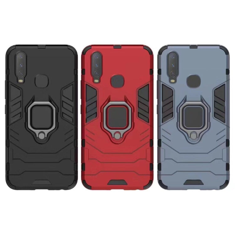PC + TPU Shockproof Protective Case for Vivo Y17, with Magnetic Ring Holder (Blue) - vivo Cases by buy2fix | Online Shopping UK | buy2fix