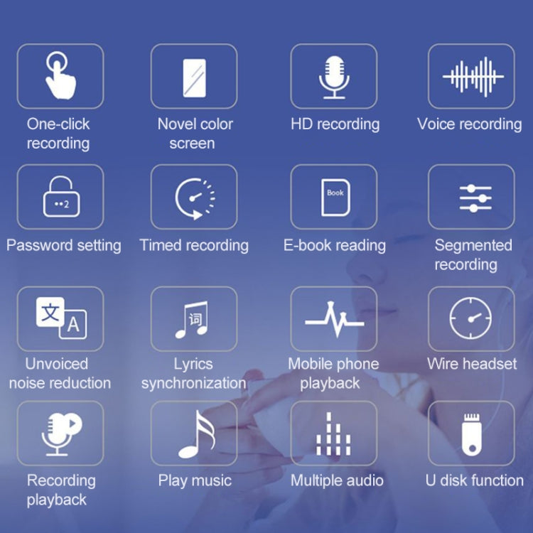 Q33 External Play MP3 Voice Control High Definition Noise Reduction Recording Pen, 4G, Support Password Protection & One-touch Recording - by buy2fix | Online Shopping UK | buy2fix