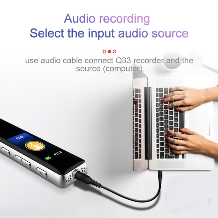 Q33 External Play MP3 Voice Control High Definition Noise Reduction Recording Pen, 8G, Support Password Protection & One-touch Recording - by buy2fix | Online Shopping UK | buy2fix