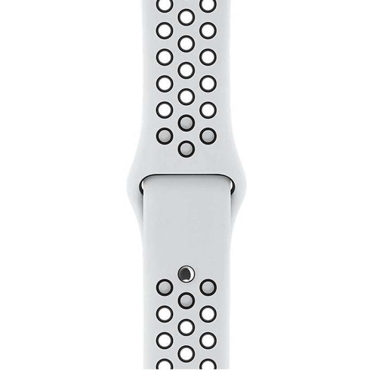 For Apple Watch Ultra 49mm&Watch Ultra 2 49mm / Series 10 46mm / 9&8&7 45mm / SE 3&SE 2&6&SE&5&4 44mm / 3&2&1 42mm Fashionable Classical Silicone Sport Watch Band (White Black) - Watch Bands by buy2fix | Online Shopping UK | buy2fix