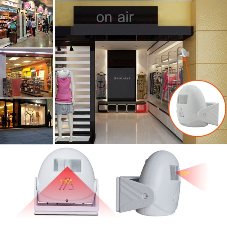 5301 Wireless Infrared Motion Sensor Welcome Alarm Intelligent Greeting Warning Doorbell, IR Distance: 10m(White) - Sensor Doorbell by buy2fix | Online Shopping UK | buy2fix