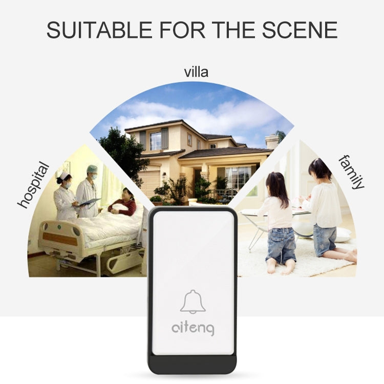 AITENG V029J Wireless Batteryless WIFI Doorbell, UK Plug - Wireless Doorbell by AITENG | Online Shopping UK | buy2fix