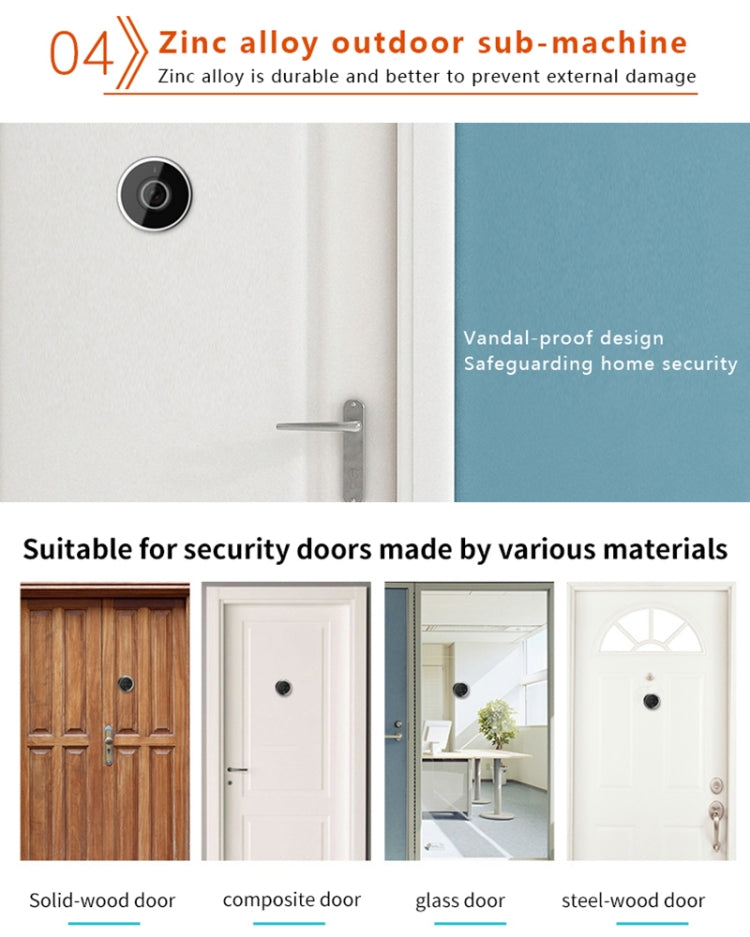DD3S 2.4 inch Screen 0.3MP Security Camera Peephole Viewer Digital Peephole Door Bell, - Video DoorBell by buy2fix | Online Shopping UK | buy2fix