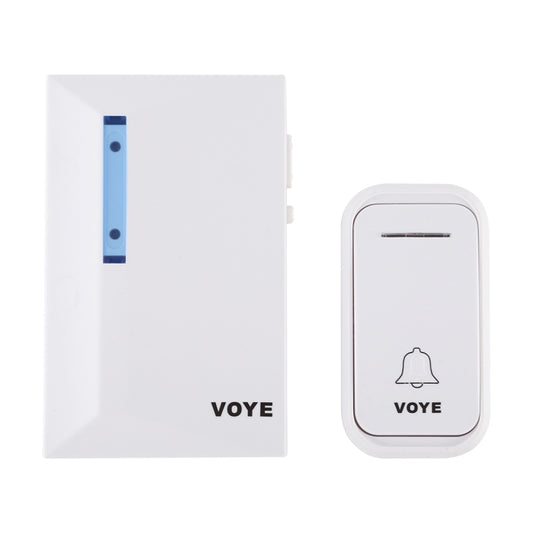 VOYE V015F Home Music Remote Control Wireless Doorbell with 38 Polyphony Sounds (White) by VOYE