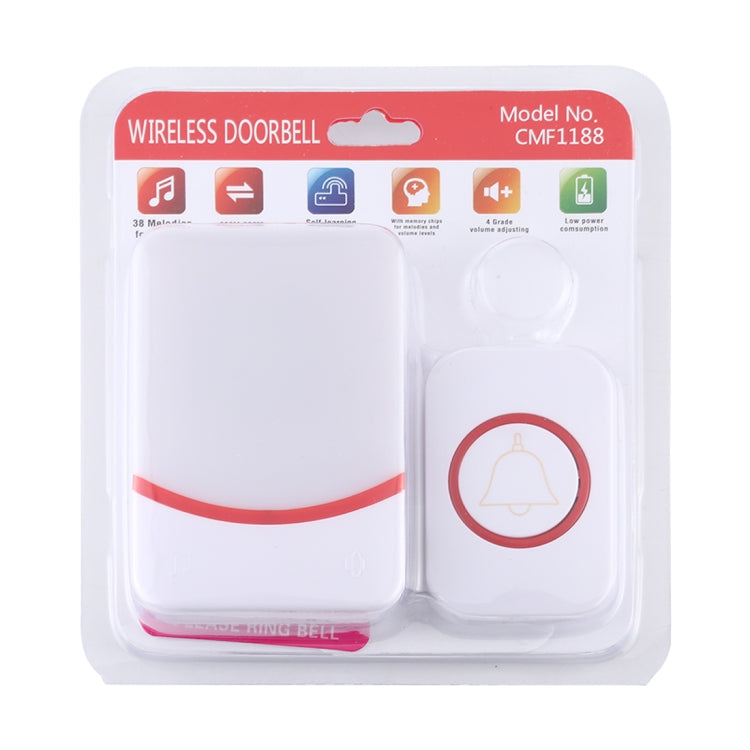 CMF1188 Home Music Remote Control Wireless Doorbell with 38 Ringtones & Colorful Flashing Lights + Ringtones / Ringtones / Colorful Flashing Lights 3-Modes (White) - Wireless Doorbell by buy2fix | Online Shopping UK | buy2fix