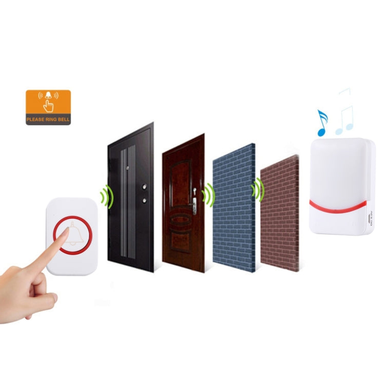 CMF1188 Home Music Remote Control Wireless Doorbell with 38 Ringtones & Colorful Flashing Lights + Ringtones / Ringtones / Colorful Flashing Lights 3-Modes (White) - Wireless Doorbell by buy2fix | Online Shopping UK | buy2fix