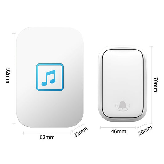 CACAZI FA86 Self-Powered Smart Home Wireless Doorbell, EU Plug(White) by CACAZI