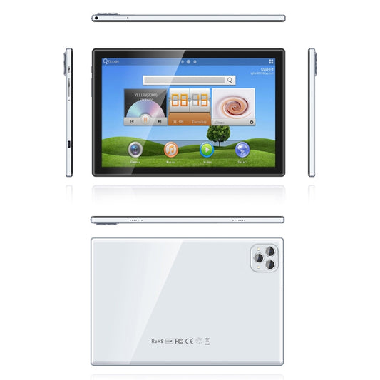 BDF P50 4G LTE Tablet PC, 10.1 inch, 8GB+128GB, Android 12.0 MTK6762 Octa Core, Support Dual SIM & Bluetooth & WiFi, EU Plug(White) by BDF