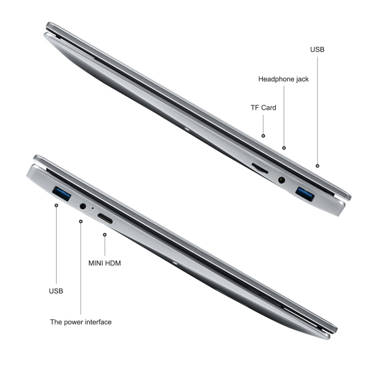 HONGSAMDE HSD1509 Notebook, 15.6 inch, 16GB+128GB, Windows 11 Intel Celeron N5095 Quad Core, Support TF Card & WiFi & BT & HDMI, US Plug(Silver Grey) by Hongsamde