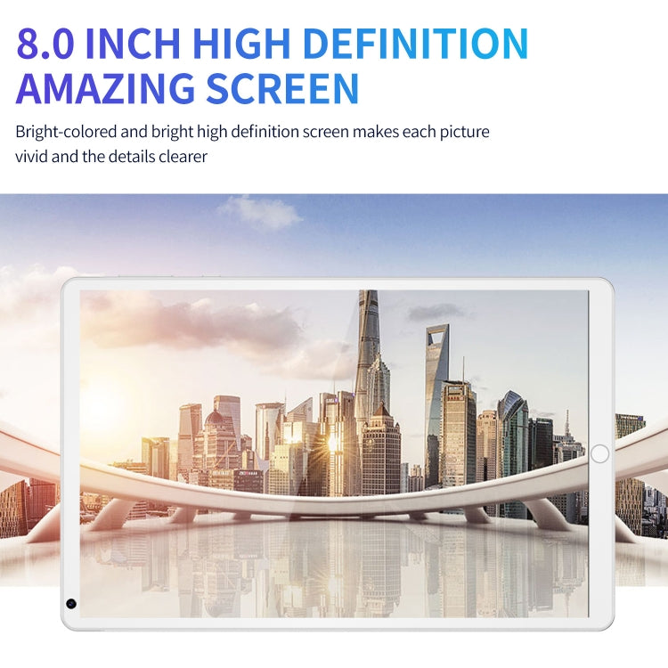 P8 3G Phone Call Tablet PC, 8 inch, 1GB+16GB, Android 5.1 MT6592 Octa Core, Support Dual SIM, WiFi, Bluetooth, GPS, AU Plug (Gold) - Others by buy2fix | Online Shopping UK | buy2fix