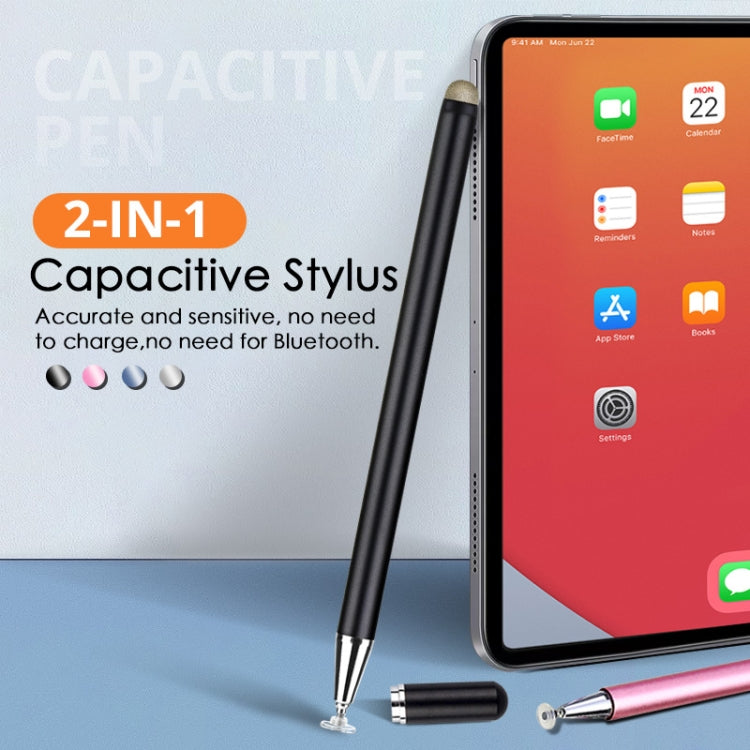 JD02 Universal Magnetic Pen Cap Pan Head + Fiber Cloth 2 in 1 Stylus Pen for Smart Tablets and Mobile Phones (Black) - Stylus Pen by buy2fix | Online Shopping UK | buy2fix