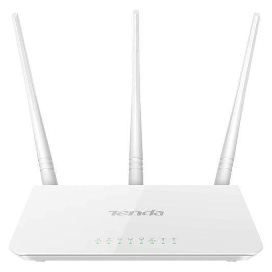 Tenda F3 Wireless 2.4GHz 300Mbps WiFi Router with 3*5dBi External Antennas(White) by Tenda