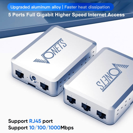 VONETS VS500 5 Ports Ethernet Gigabit Switch with DC Adapter + Rail Fixing Buckle Set by VONETS