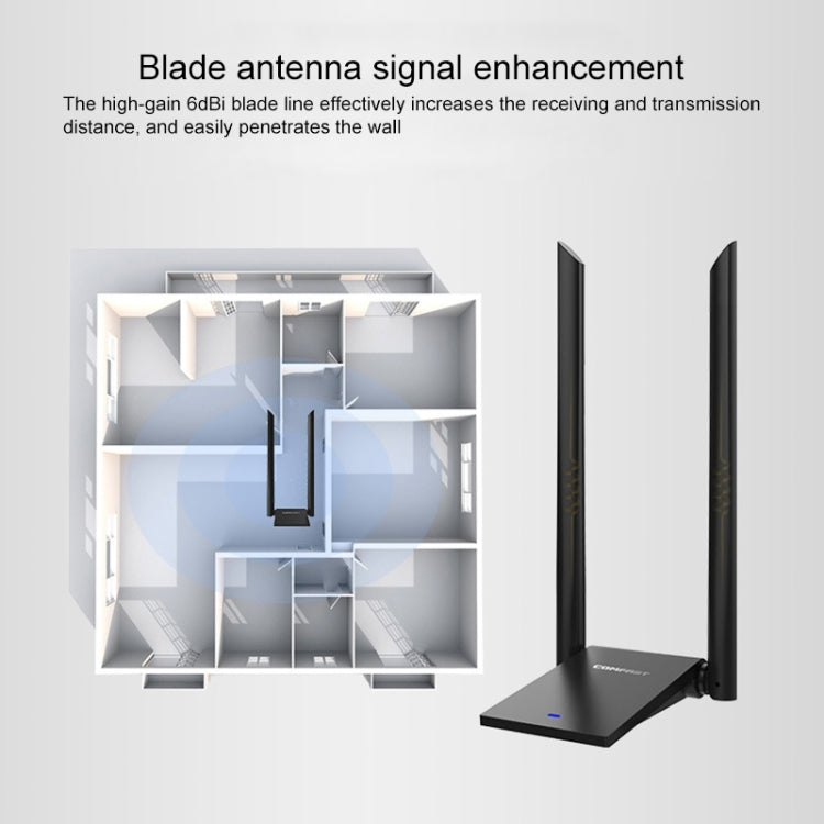 COMFAST CF-WU782ACV2 1300Mbps Dual-band Wifi USB Network Adapter with 2 Antennas by COMFAST