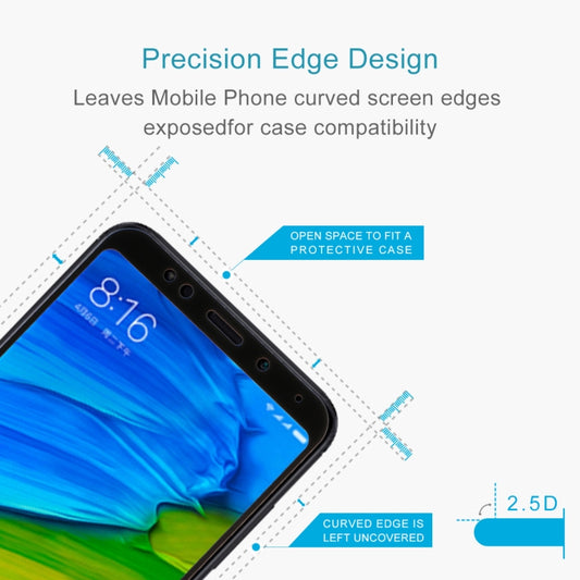 For Xiaomi Redmi 5 Plus 9H Surface Hardness 2.5D Edge Anti-scratch Silk-screen Full Screen HD Tempered Glass Screen Protector (Black) by buy2fix