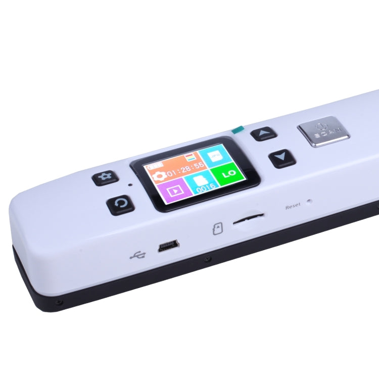 iScan02 Double Roller Mobile Document Portable Handheld Scanner with LED Display, Support 1050DPI / 600DPI / 300DPI / PDF / JPG / TF(White) - Portable Scanner by buy2fix | Online Shopping UK | buy2fix