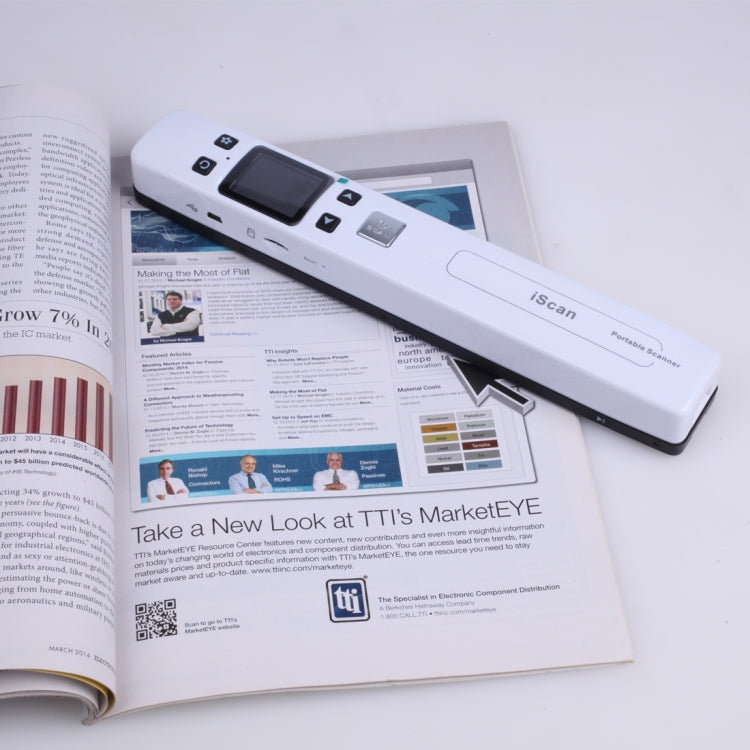 iScan02 Double Roller Mobile Document Portable Handheld Scanner with LED Display, Support 1050DPI / 600DPI / 300DPI / PDF / JPG / TF(White) - Portable Scanner by buy2fix | Online Shopping UK | buy2fix
