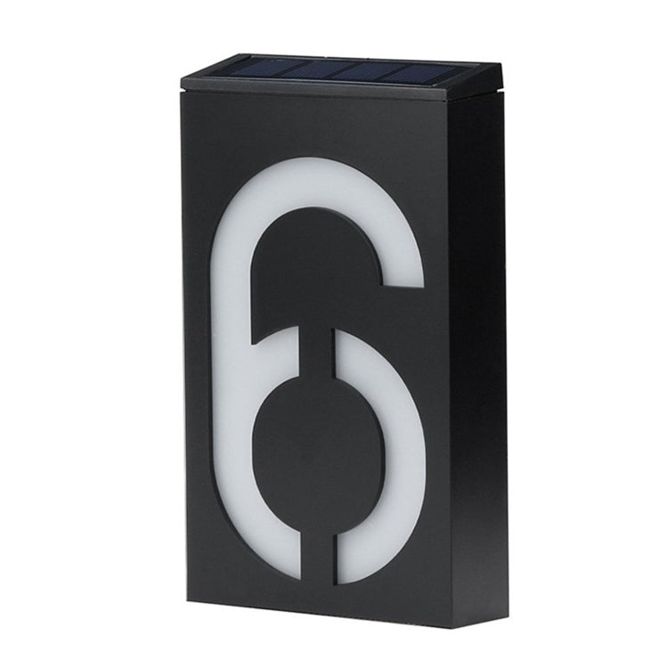 0.36W Solar Powered Wall Mount 6 LEDs Lighting Doorplate Lamp House Number Porch Lights with Solar Pannel(6) - Solar Lights by YWXLight | Online Shopping UK | buy2fix