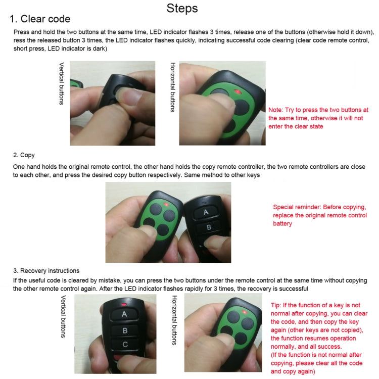 LDTR-WG0229 Universal 433mhz Electric Gate Garage Door Remote Control Key Fob Cloning Cloner - Other Accessories by buy2fix | Online Shopping UK | buy2fix