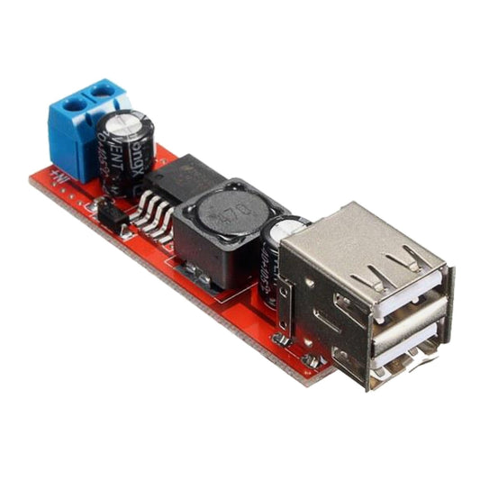 LDTR-WG0257 Dual USB 9V/12V/24V/36V to 5V Converter DC-DC 3A Step Down Power Module (Red) by buy2fix