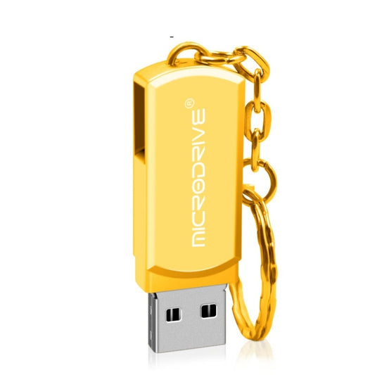 MicroDrive 16GB USB 2.0 Creative Personality Metal U Disk with Keychain (Yellow) by MicroDrive
