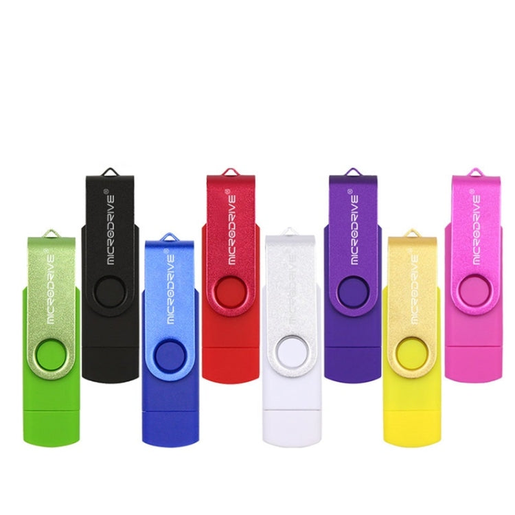 MicroDrive 64GB USB 2.0 Phone and Computer Dual-use Rotary OTG Metal U Disk (Blue) by MicroDrive