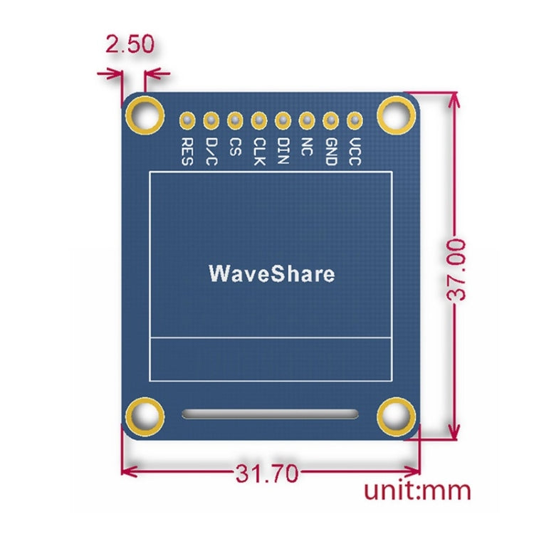Waveshare 0.95 inch RGB OLED (B), SPI interface, Straight Vertical Pinheader by Waveshare