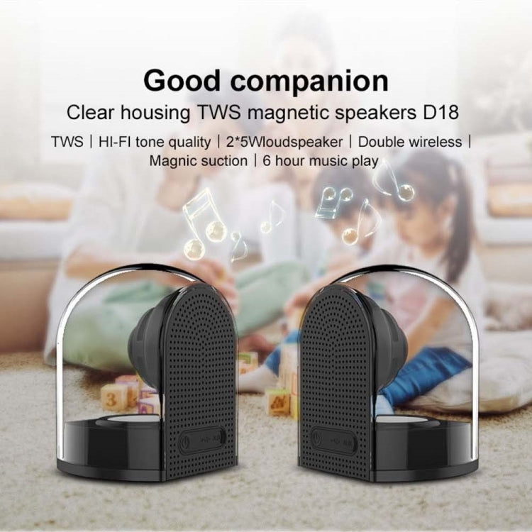 True 3D TWS Magnetic Wireless Bluetooth Stereo Surround HiFi Speaker with Full Transparent Home - Mini Speaker by buy2fix | Online Shopping UK | buy2fix