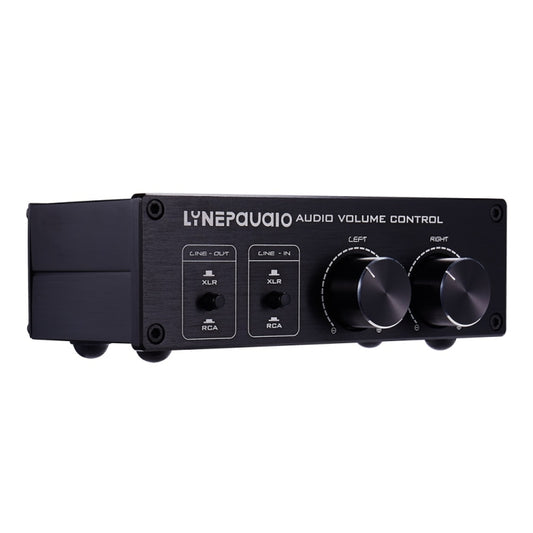 LINEPAUDIO A977 2 In 2 Out Switcher Full-balance Passive Preamp Active Speaker Double Sound Source Volume Controller (Black) - by buy2fix | Online Shopping UK | buy2fix