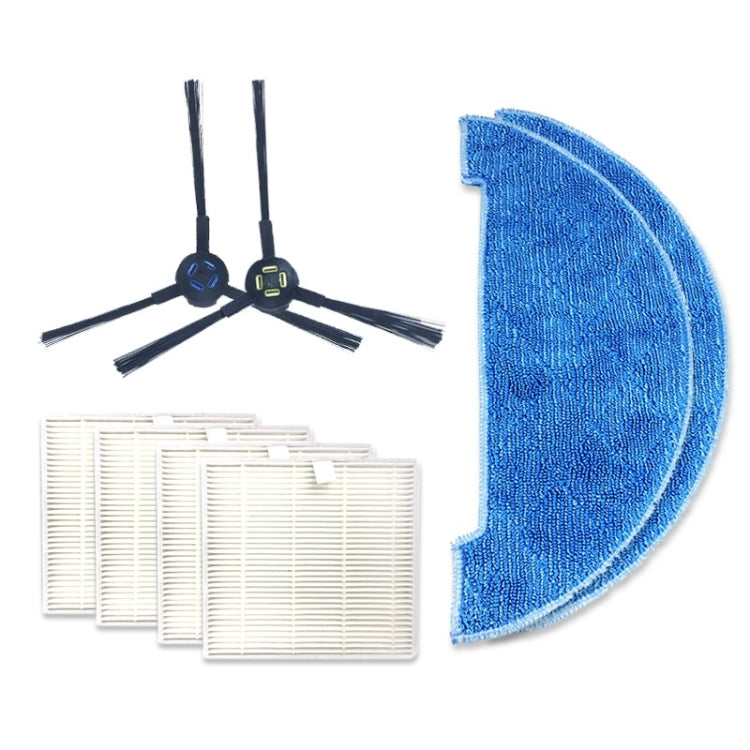 XI275 Pair I258 Side Brush + 4 PCS I206 Filter + 2 PCS I262 Cleaning Rag for ILIFE V8S - For ILIFE Accessories by buy2fix | Online Shopping UK | buy2fix