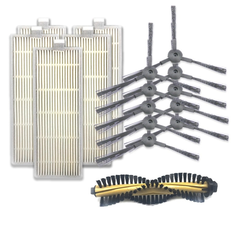 XI218 5 Pairs K614 Side Brushes + 5 PCS I207 Filters + Main Brush I202 Set for ILIFE A4 - Consumer Electronics by buy2fix | Online Shopping UK | buy2fix