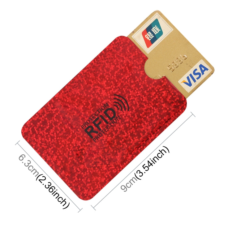 100pcs Aluminum Foil RFID Blocking Credit Card ID Bank Card Case Card Holder Cover, Size: 9 x 6.3cm (Red) - Antimagnetic RFID Package by buy2fix | Online Shopping UK | buy2fix