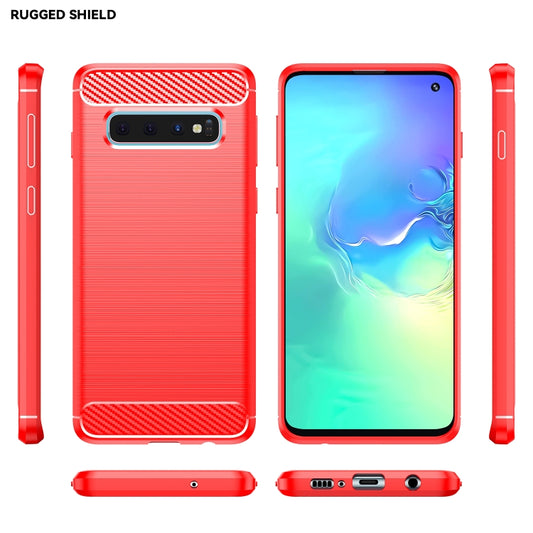 Brushed Texture Carbon Fiber TPU Case for Galaxy S10 by buy2fix