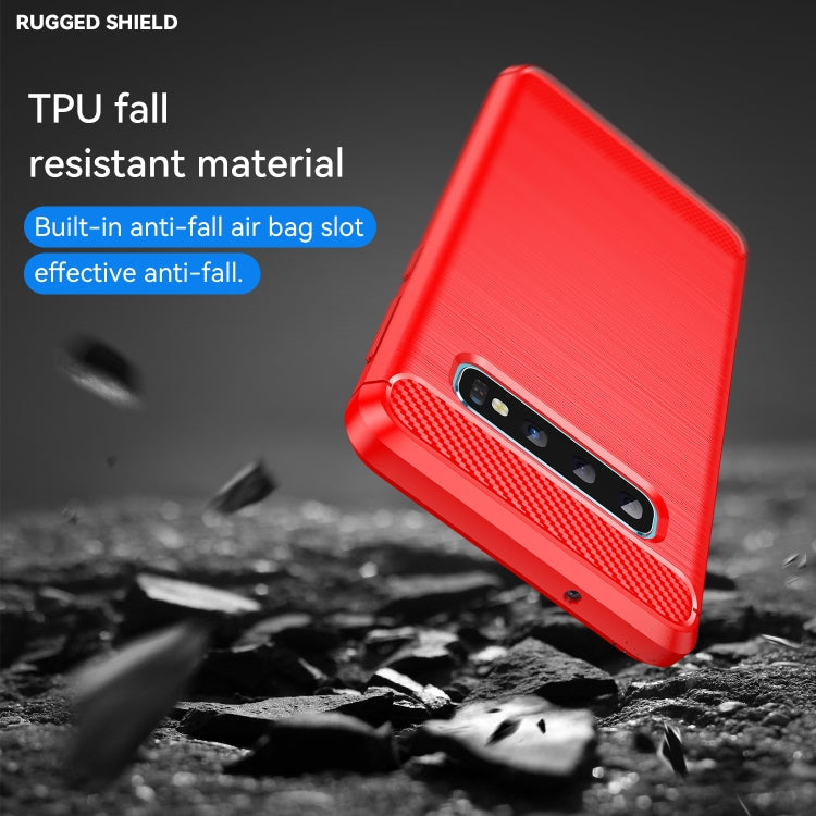 Brushed Texture Carbon Fiber TPU Case for Galaxy S10 by buy2fix