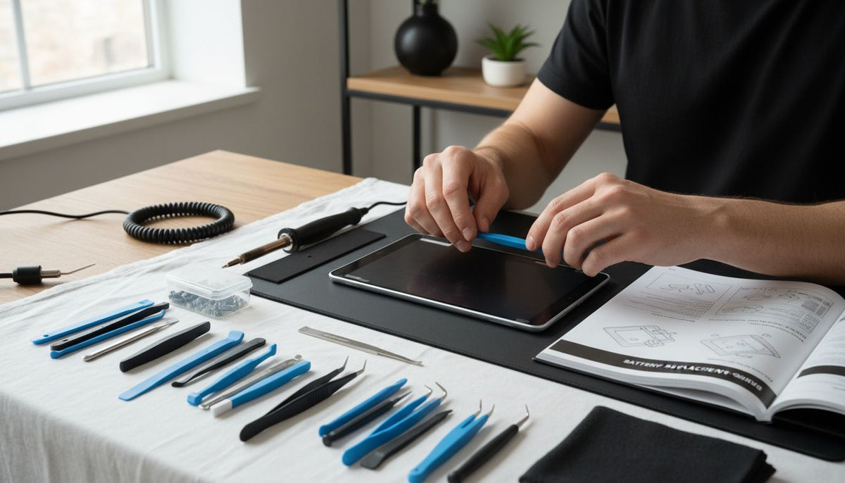 tablet repair workspace