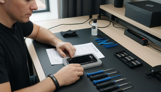 mobile screen repair workspace