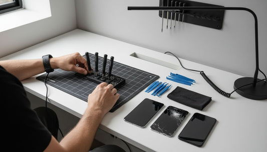 phone repair workspace