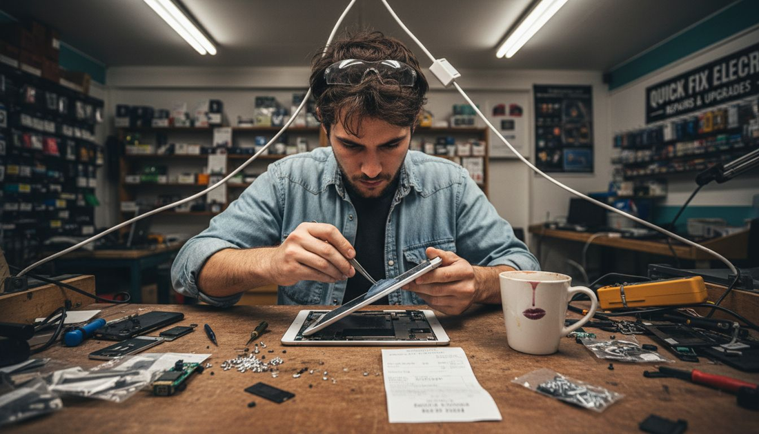 Technician performing cost-effective tablet repair