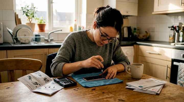 Person preparing to replace iPhone 11 battery