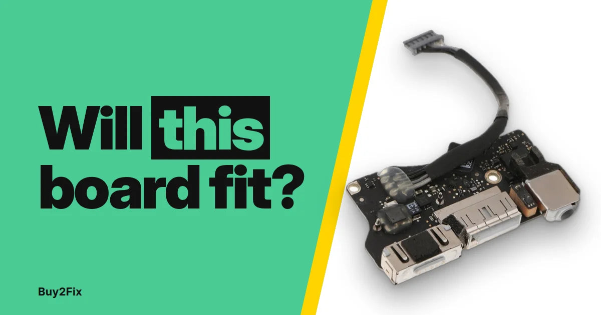 Buy2Fix guide: Will this board fit?, featuring USB Power Audio Jack Board For MacBook Air 13 A1466 (2013-2018) 820-3455-A 923-0439