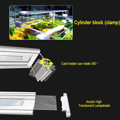 XY-60K Three Rows Aquarium Glass Fish Tank LED Aquatic Bracket Lamp, US Plug(White Blue) - Fish Tanks & Accessories by buy2fix | Online Shopping UK | buy2fix