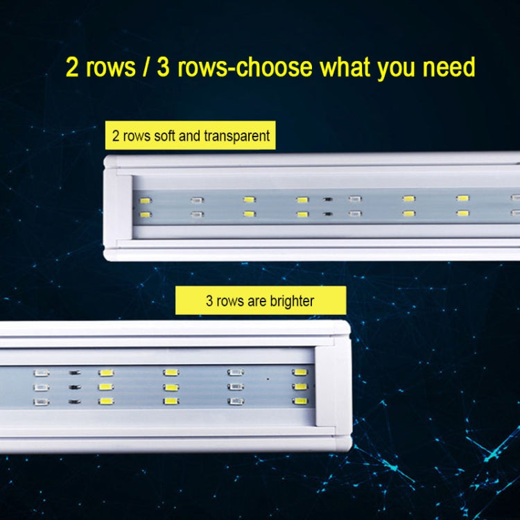 XY-60K Three Rows Aquarium Glass Fish Tank LED Aquatic Bracket Lamp, US Plug(White Blue) - Fish Tanks & Accessories by buy2fix | Online Shopping UK | buy2fix